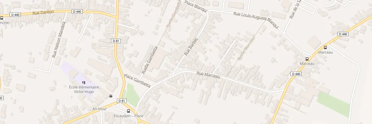 Plan du 2 Rue Barbes à Escaudain