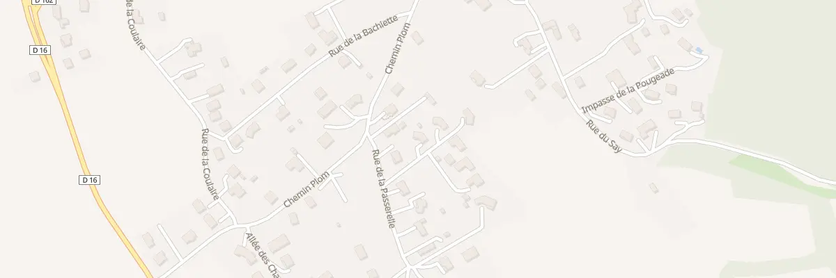 Plan de la Rue de la Passerelle à Vézézoux