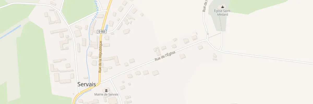 Plan du 9 Rue de l’Eglise à Servais