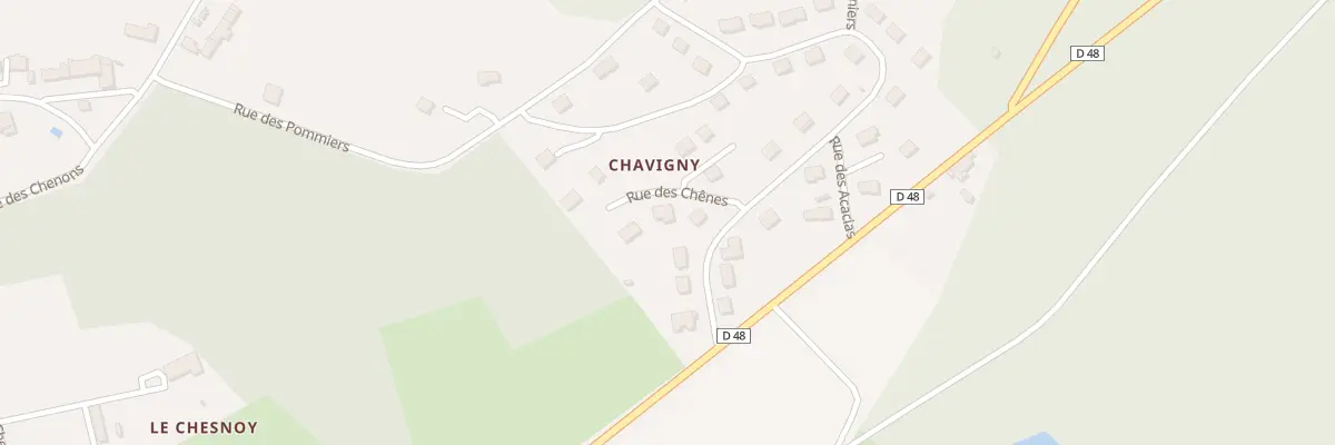 Plan de la Rue des Chênes à Parly