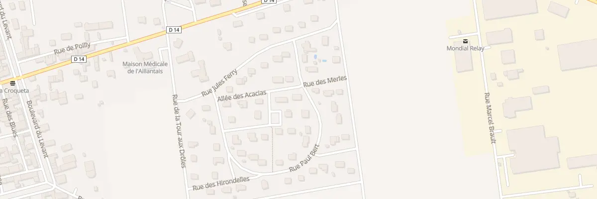Plan du 8 All des Acacias à Montholon