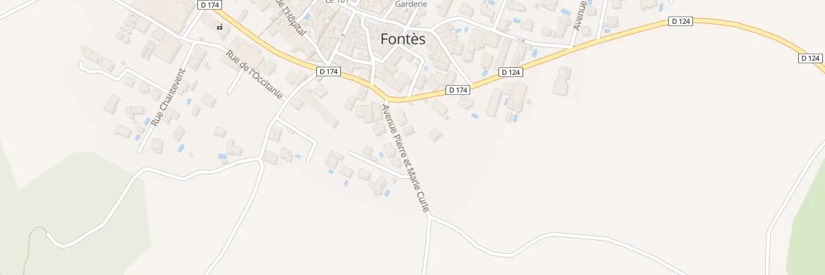 Plan du 2 Av Pierre et Marie Curie à Fontès