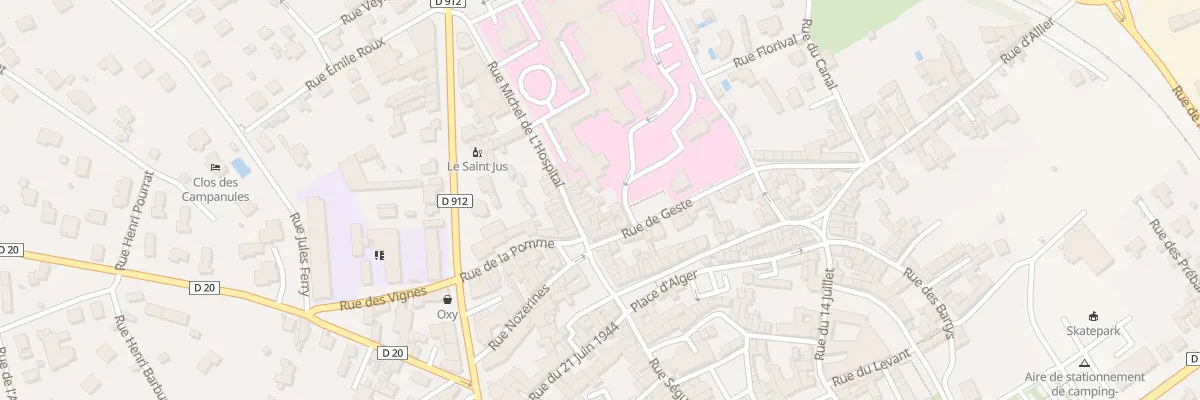 Plan du 28 Rue Michel de l’Hopital à Brioude