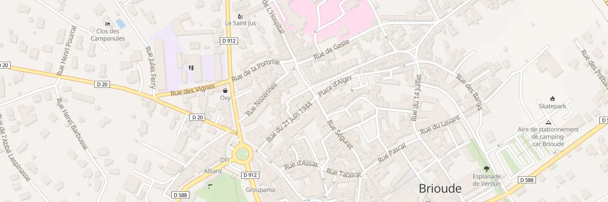 Plan du 6 Rue du Vingt et Un Juin 1944 à Brioude