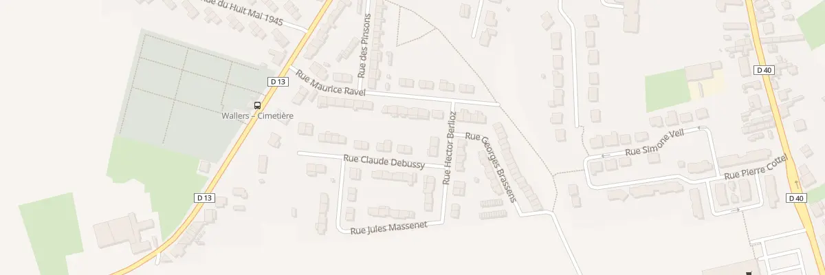 Plan du 2 Rue Claude Debussy à Wallers