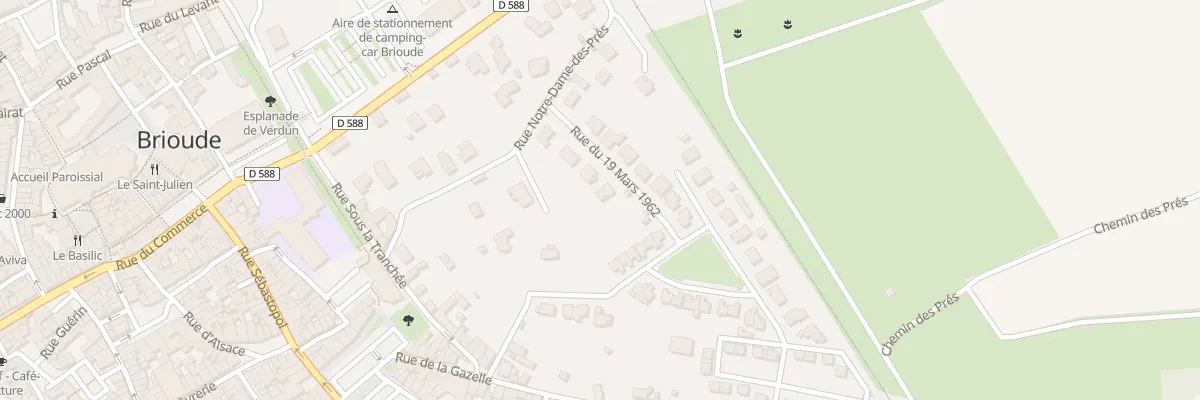 Plan de la Rue du Dix Neuf Mars 1962 à Brioude
