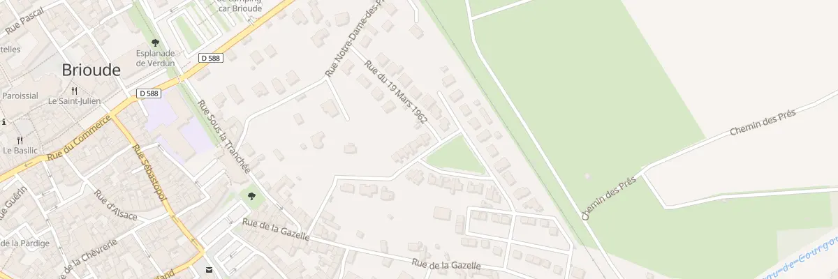 Plan du 14 Rue du Dix Neuf Mars 1962 à Brioude