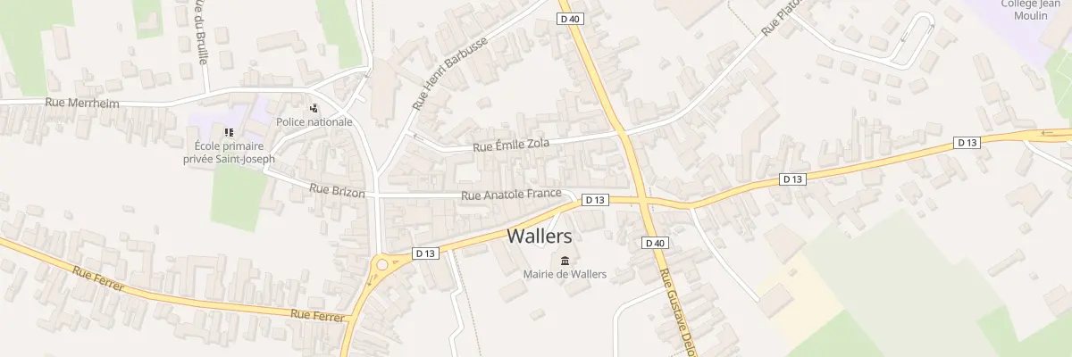 Plan du 2 Rue Anatole France à Wallers