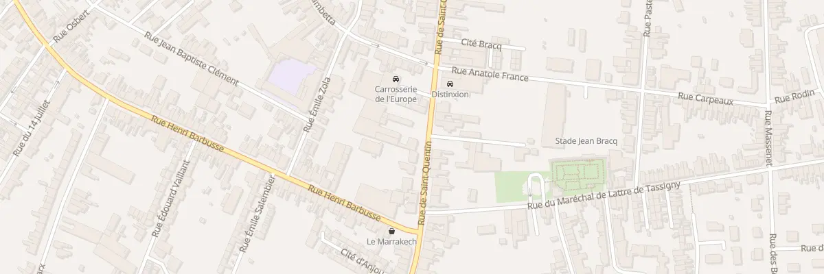 Plan de la Rue de Saint-quentin à Caudry