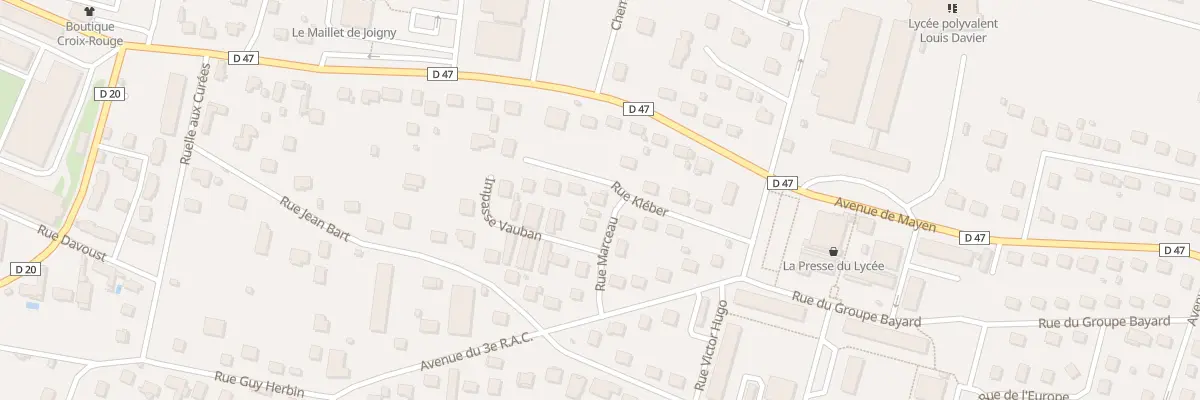 Plan du 9 Rue Kléber à Joigny