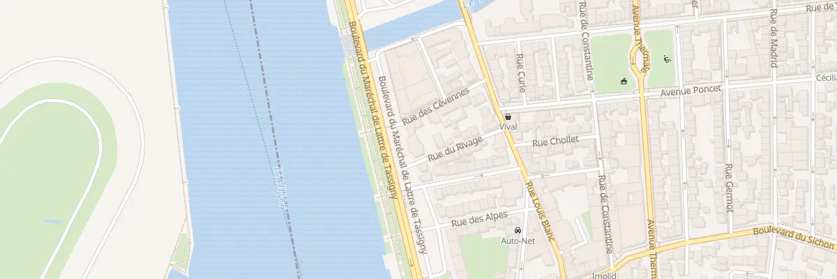 Plan du 1 Rue du Rivage à Vichy