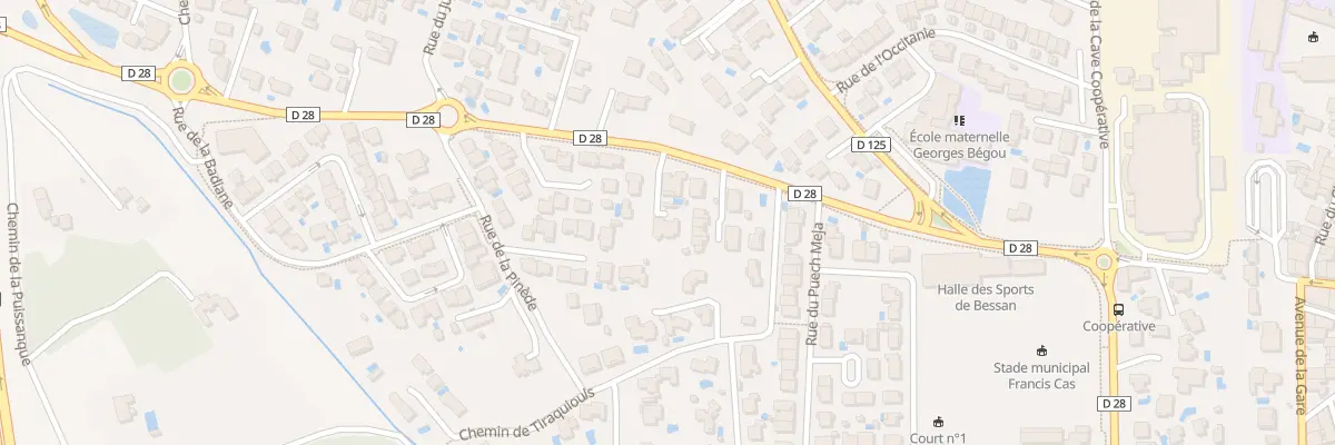 Plan de Rte de Beziers à Bessan