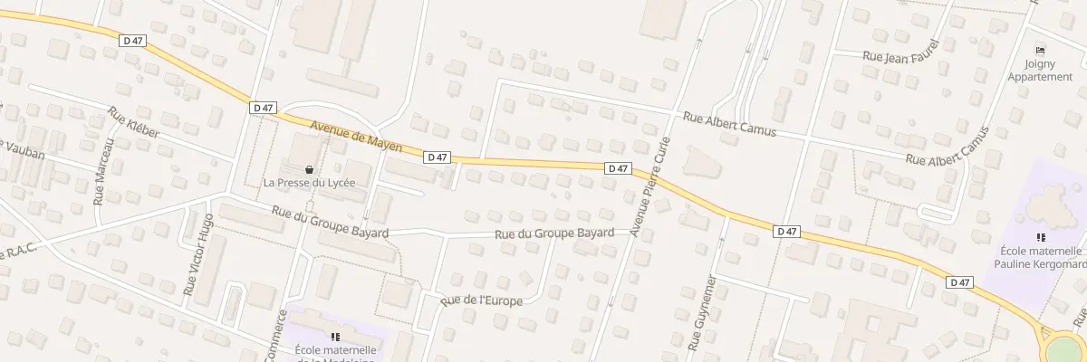 Plan du 8 Av de Mayen à Joigny