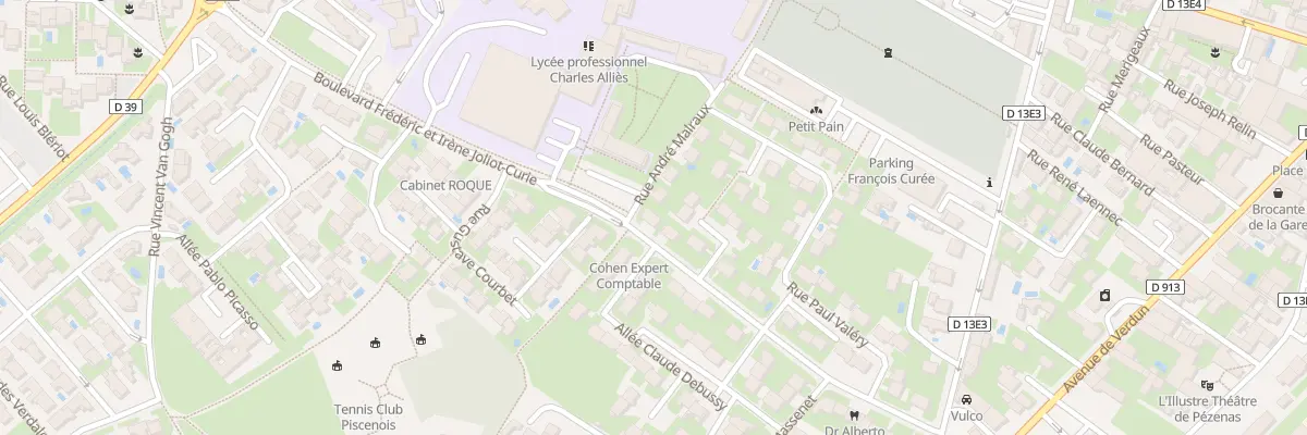 Plan du 22 Bd F et I Joliot Curie à Pézenas