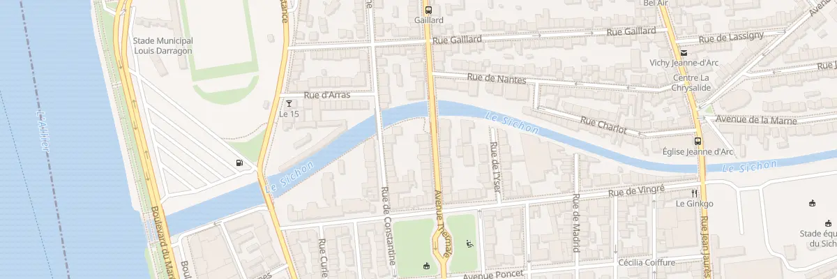 Plan du 85 Av Thermale à Vichy