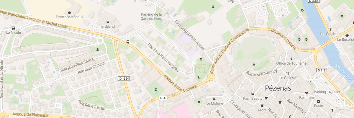 Plan du 10 Rue Paul Henri Vergnes à Pézenas