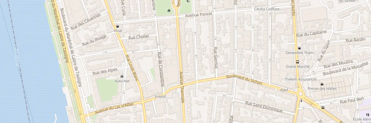 Plan du 74 Av Thermale à Vichy