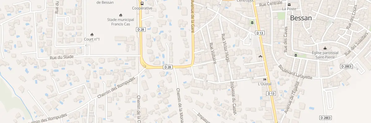 Plan du 16 Av de la Gare à Bessan