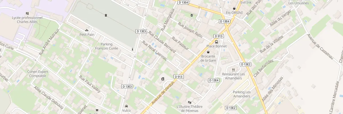 Plan du 6 Rue Claude Bernard à Pézenas