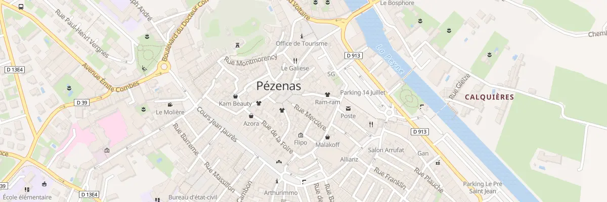 Plan du 1 Pl Gambetta à Pézenas