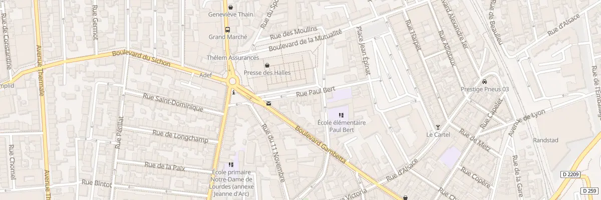Plan du 14 Rue Paul Bert à Vichy