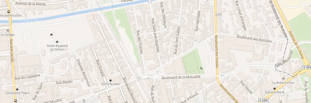 Plan du 11 Rue Saint Jean Baptiste à Vichy