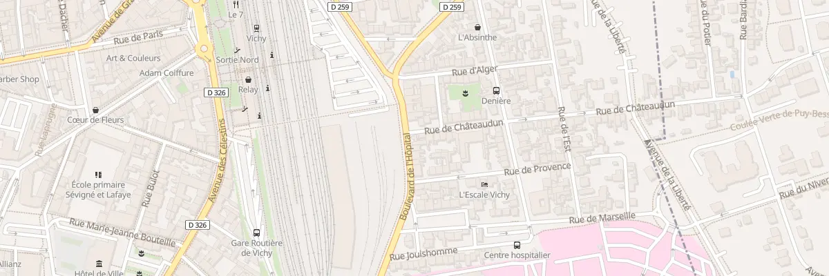 Plan du 2 Rue de Chateaudun à Vichy