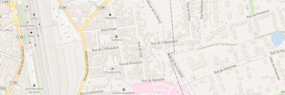 Plan du 22 Rue de l’Est à Vichy