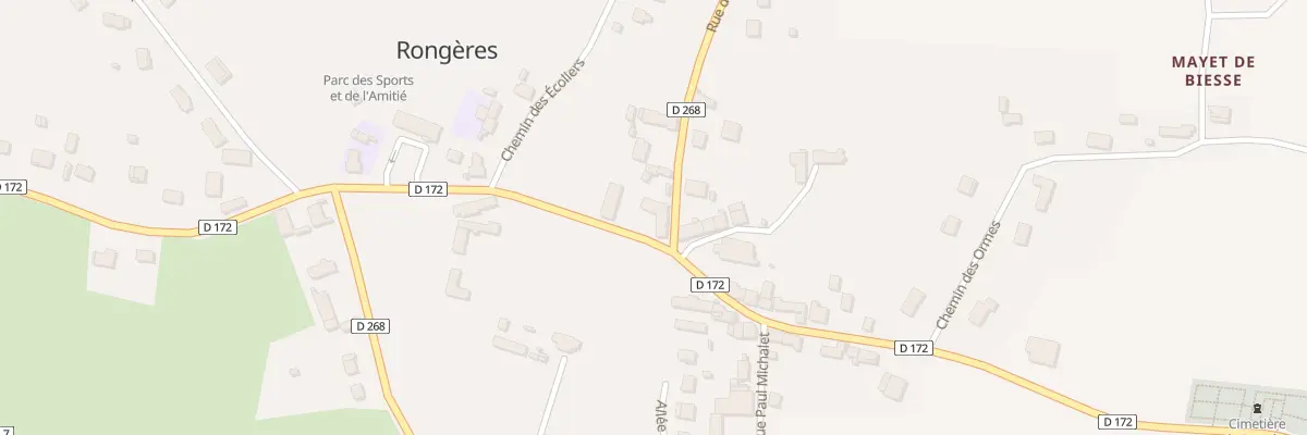 Plan du 2 Rue du Souvenir Français à Rongères