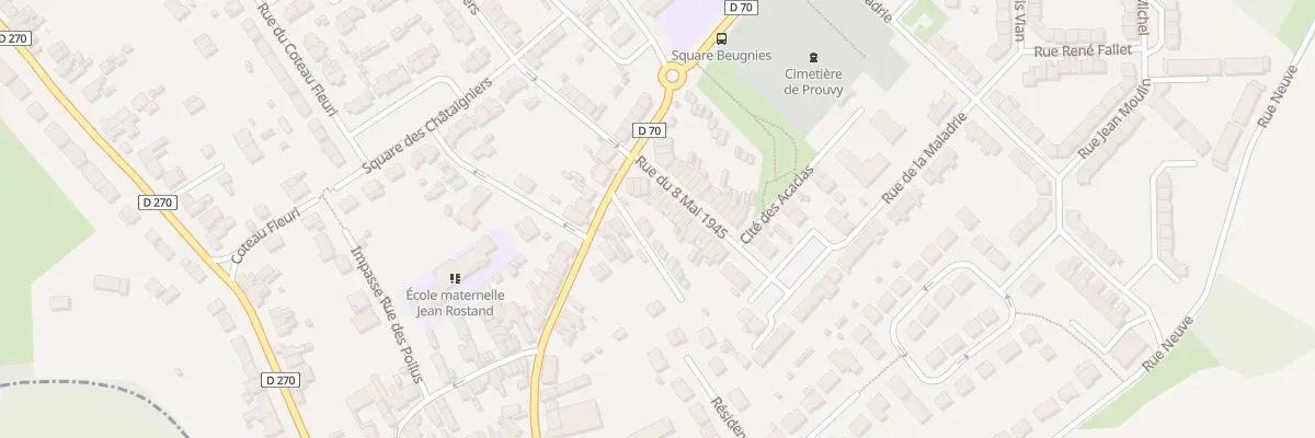 Plan de la Rue du 8 Mai 1945 à Prouvy