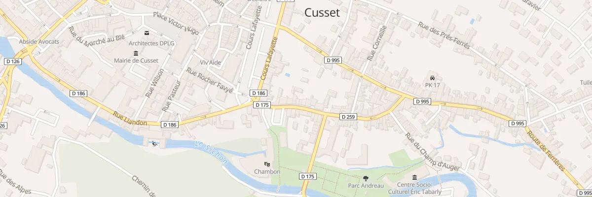Plan du 9 Rue du Faubourg du Chambon à Cusset