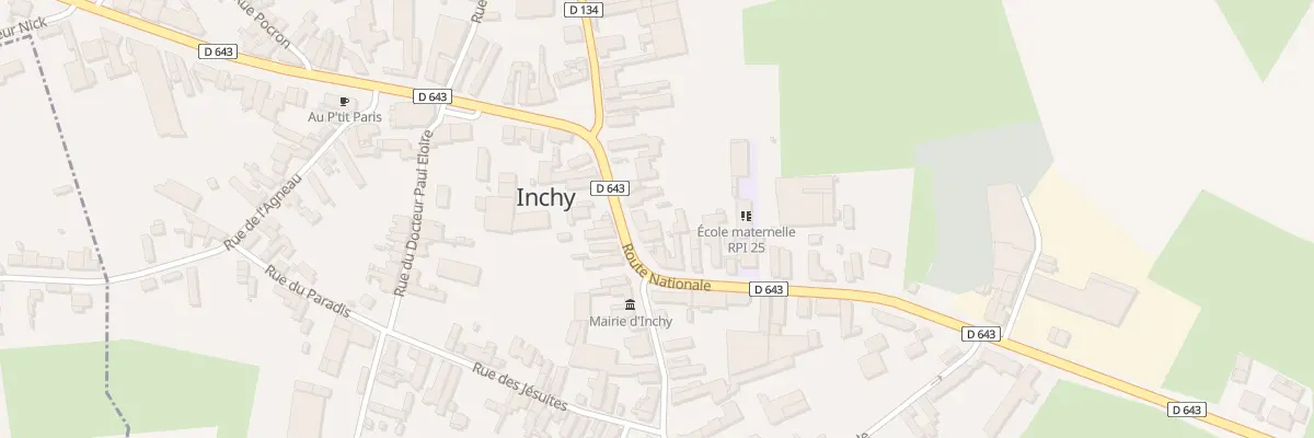 Plan du 65 Rte Nationale à Inchy
