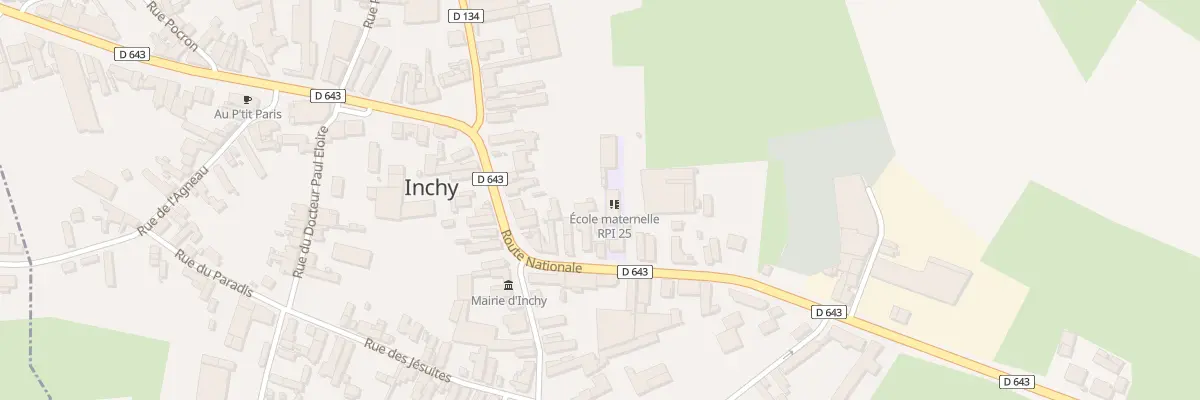 Plan du 77 Rte Nationale à Inchy