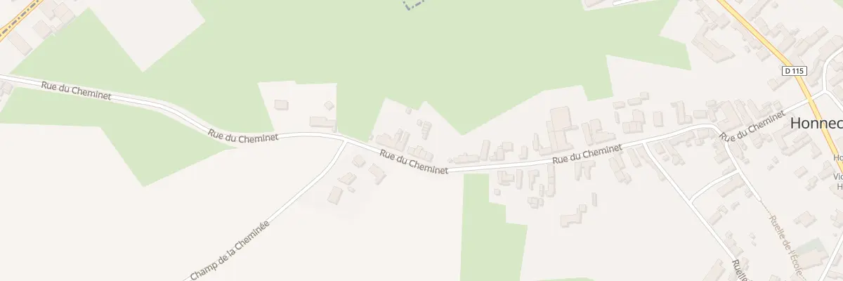 Plan du 38 Rue du Cheminet à Honnechy