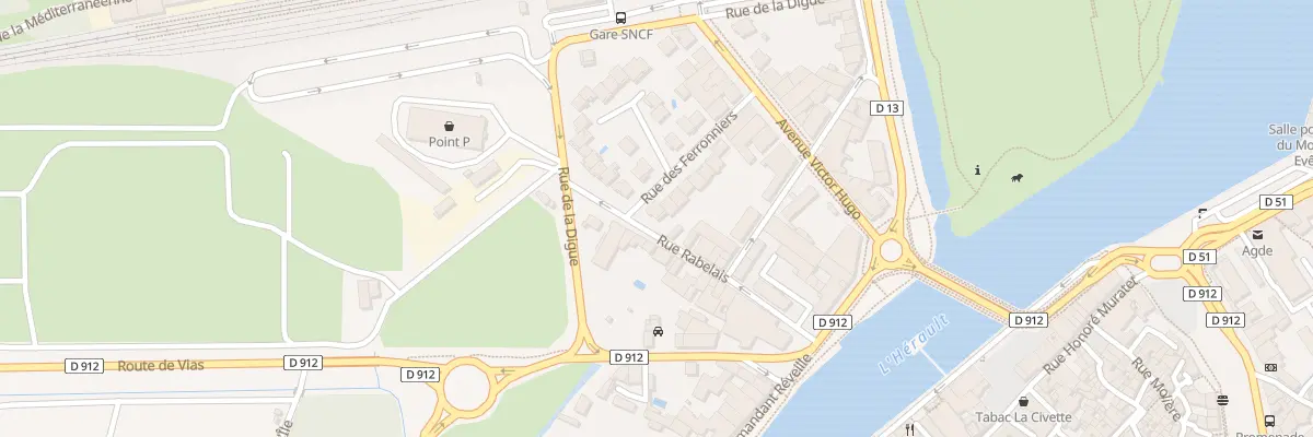 Plan du 12 Rue Rabelais à Agde