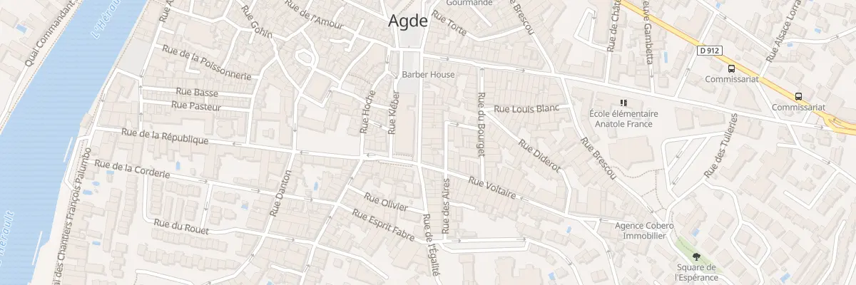 Plan du 38 Rue Jean Jacques Rousseau à Agde