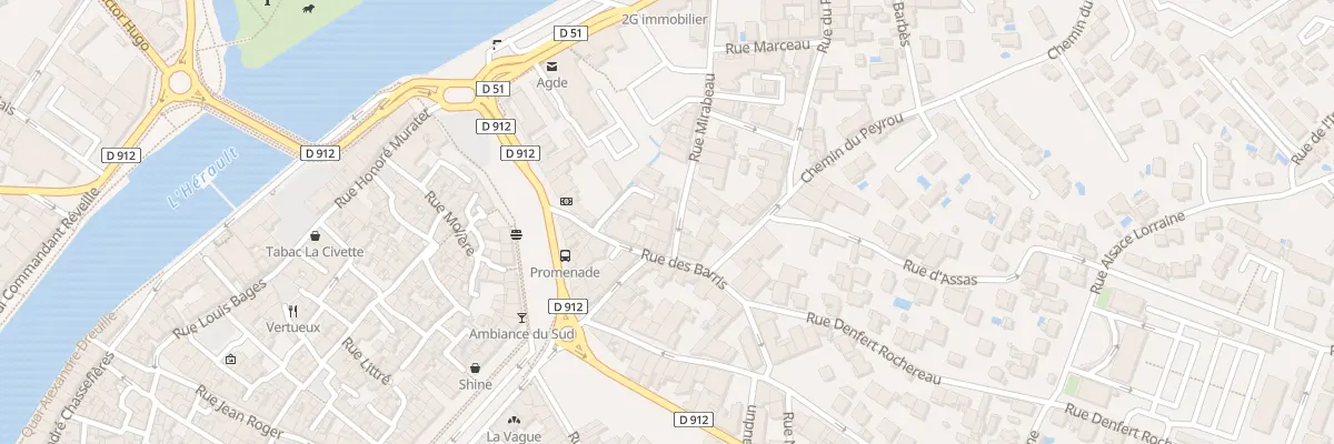 Plan du 20 Rue Mirabeau à Agde