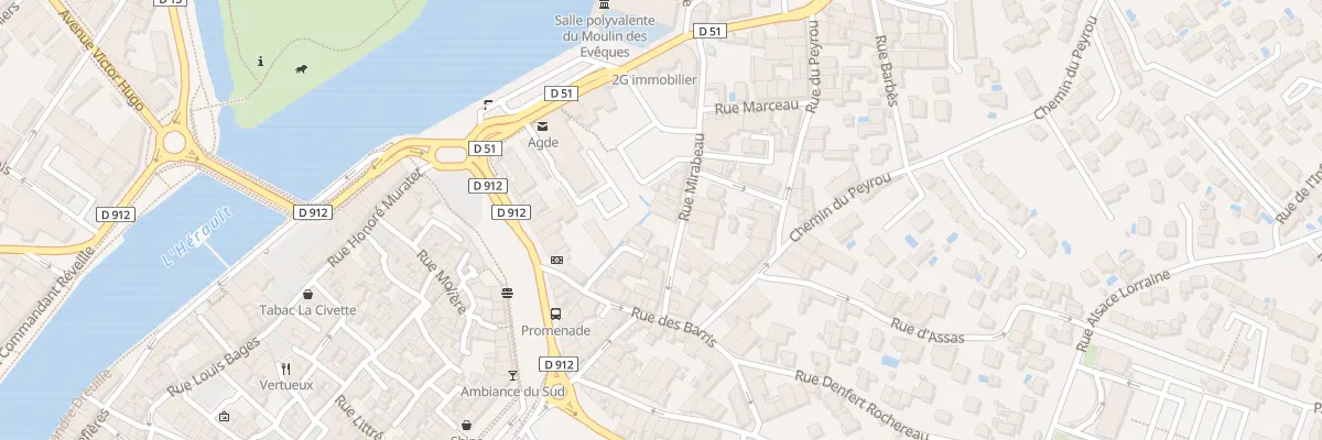 Plan du 12 Rue Mirabeau à Agde