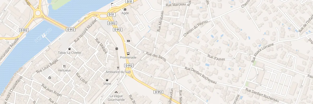 Plan du 21 Rue Mirabeau à Agde