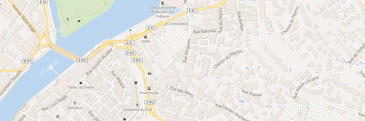 Plan du 10 Rue Mirabeau à Agde