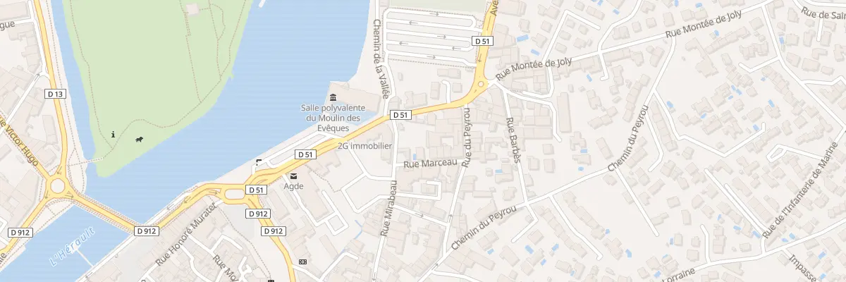 Plan du 1 Rue Mirabeau à Agde