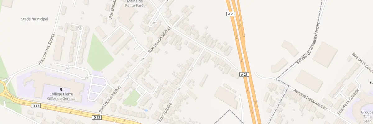 Plan du 2 Rue Voltaire à Petite-Forêt