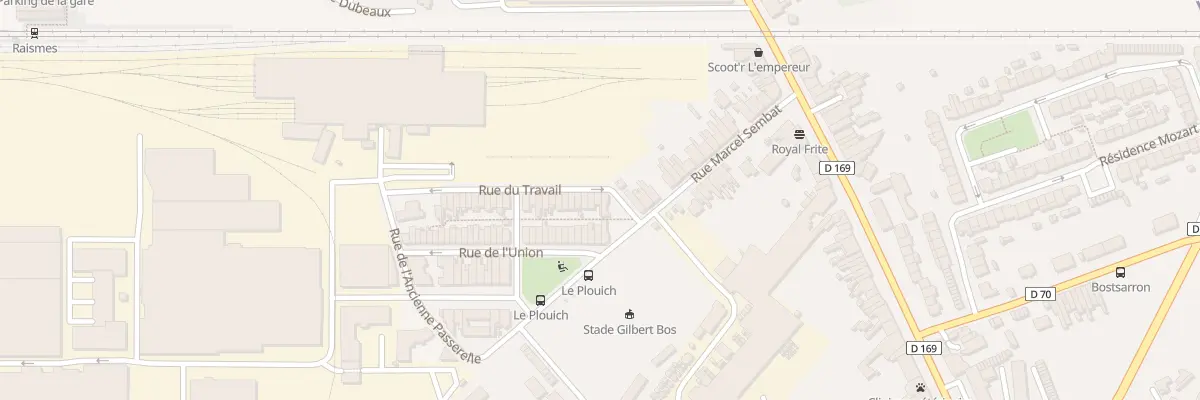 Plan du 2 Rue du Travail à Raismes