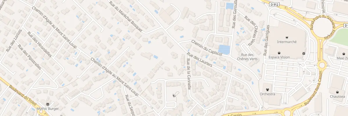 Plan du 2 Rue des Lauriers à Agde