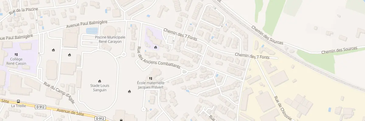 Plan du 26 Rue des Anciens Combattants à Agde