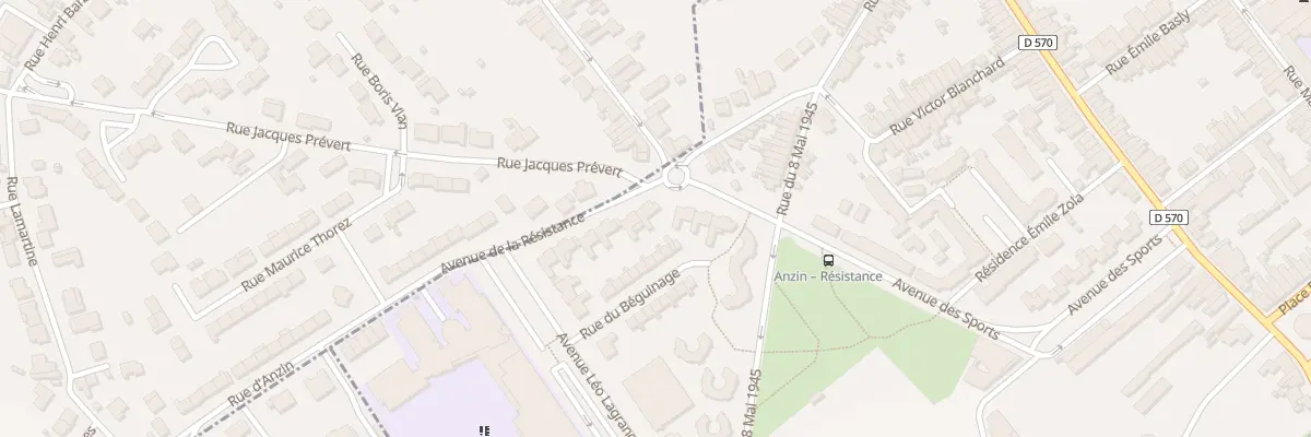 Plan du 8 Av de la Resistance à Anzin