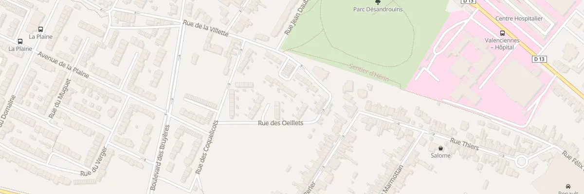 Plan du 13 Rue de la Vilette à Valenciennes