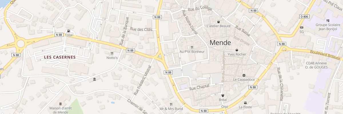 Plan du 2 Rue d’Aigues Passes à Mende