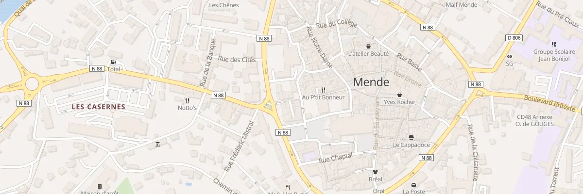 Plan du 1B Rue d’Aigues Passes à Mende