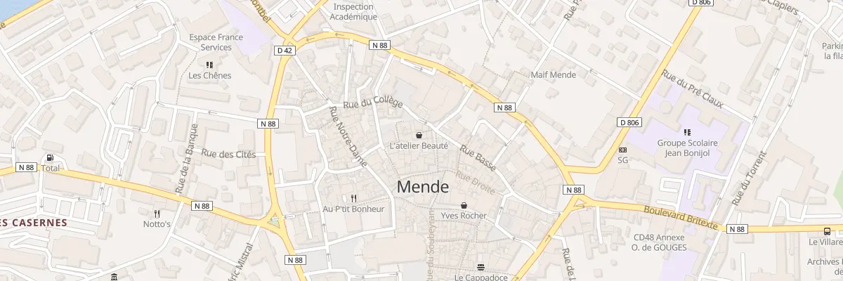 Plan du 1 Pl du Mazel à Mende